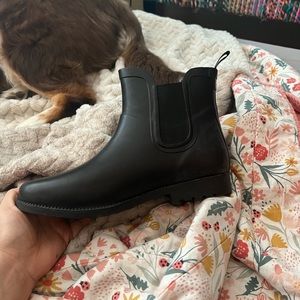 Black Ankle Rain Booties